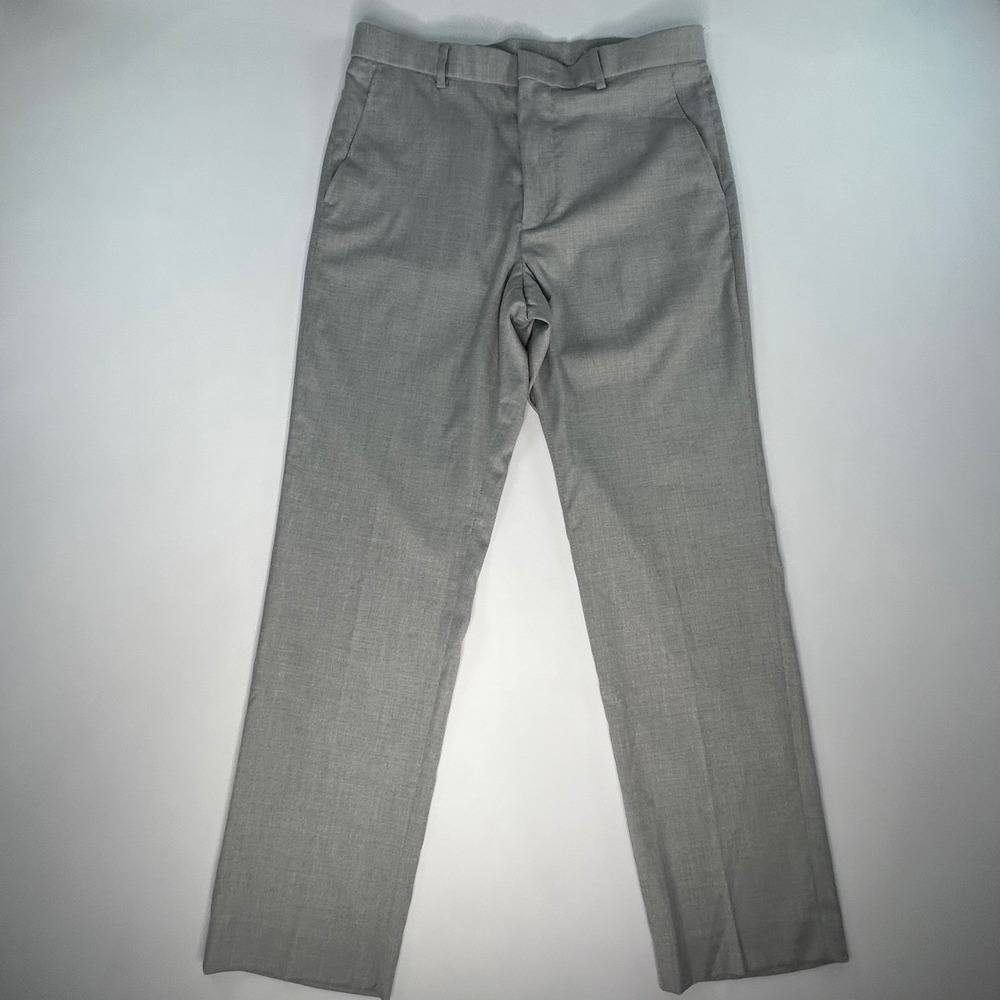 Awearness Kenneth Cole Men's Gray Dress Pants Flat Front Stretch 33x30